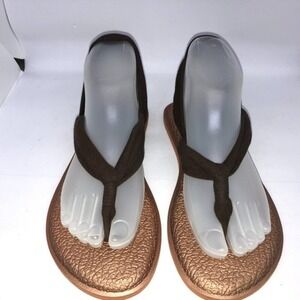 Sanuk Brown Fabric Sandals Women's‎ 6
